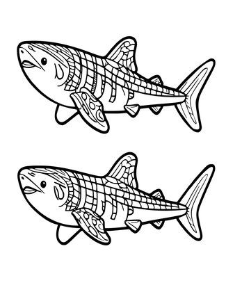 Baby Whale Shark - Free printable coloring page