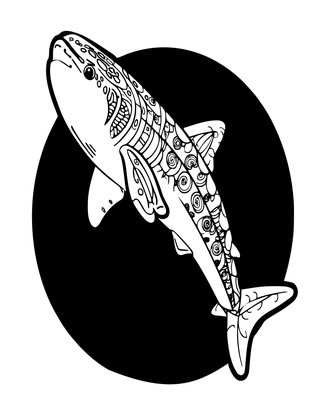 Whale Shark Depth - Free printable coloring page