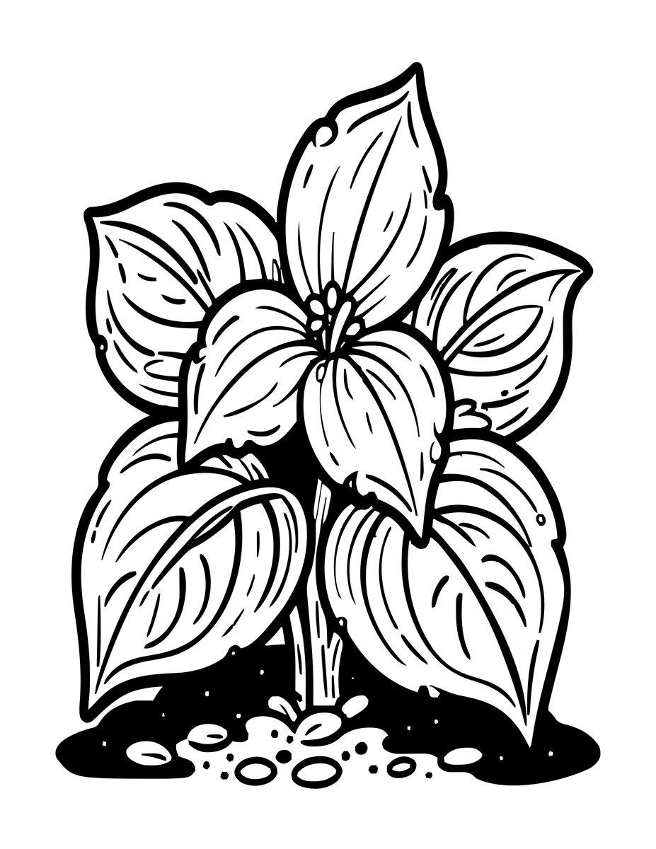 Trillium - free printable coloring page
