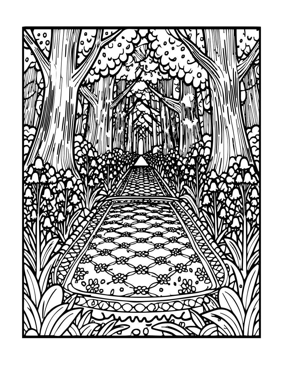 Bluebell Wood - free printable coloring page