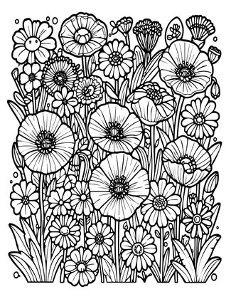 Meadow Mix - Free printable coloring page