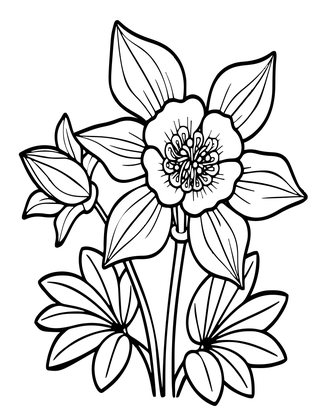 Columbine - Free printable coloring page