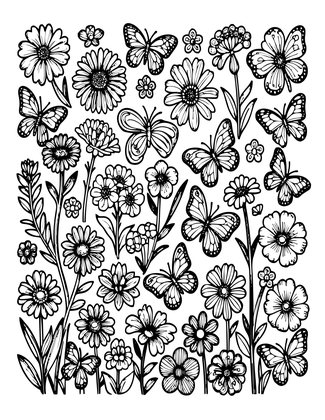 Meadow Pattern - Free printable coloring page
