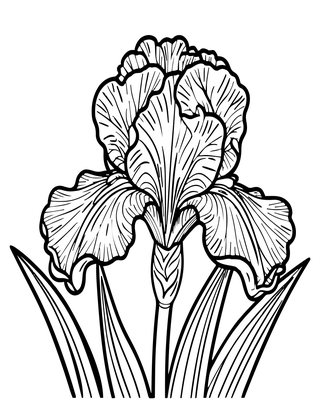 Wild Iris - Free printable coloring page