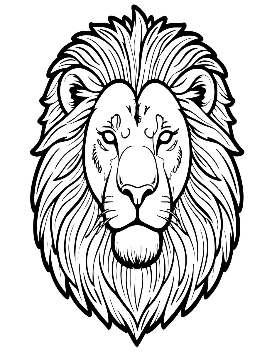Lion Portrait - free printable coloring page