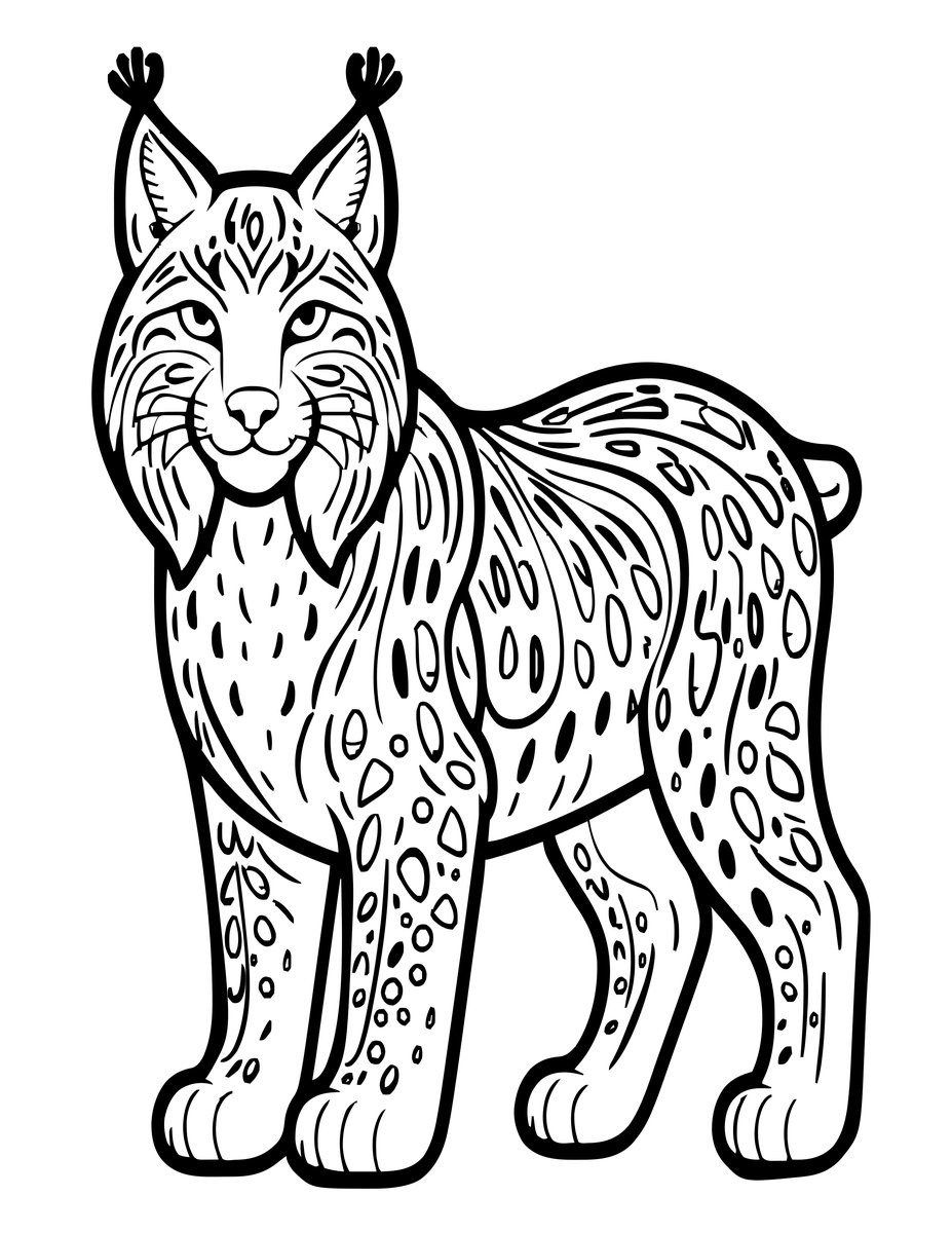 Lynx Close-up - free printable coloring page