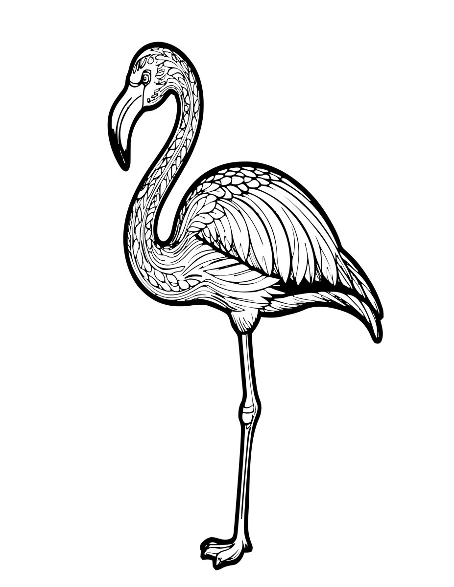 Flamingo - free printable coloring page
