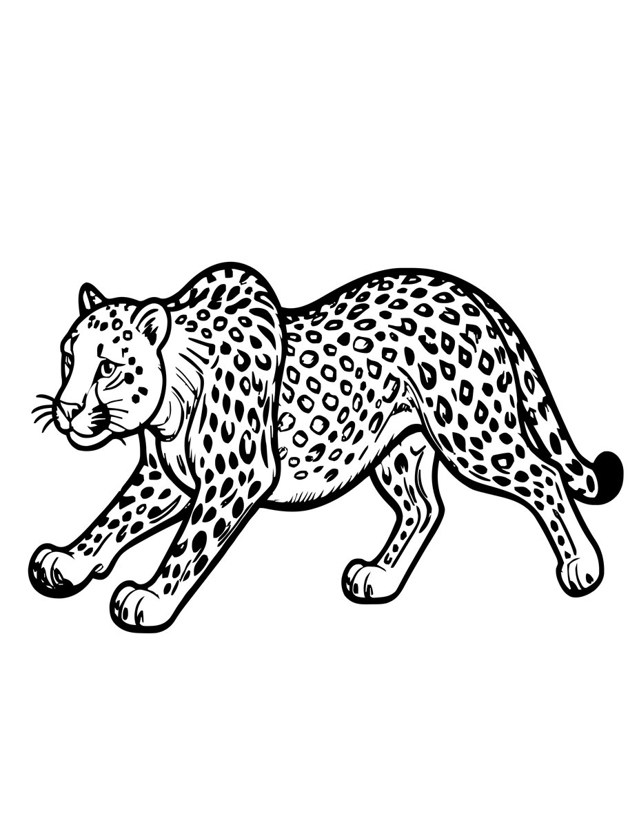 Cheetah Sprint - free printable coloring page