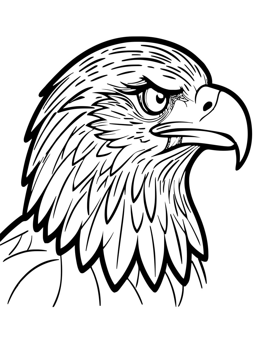Eagle Head - free printable coloring page