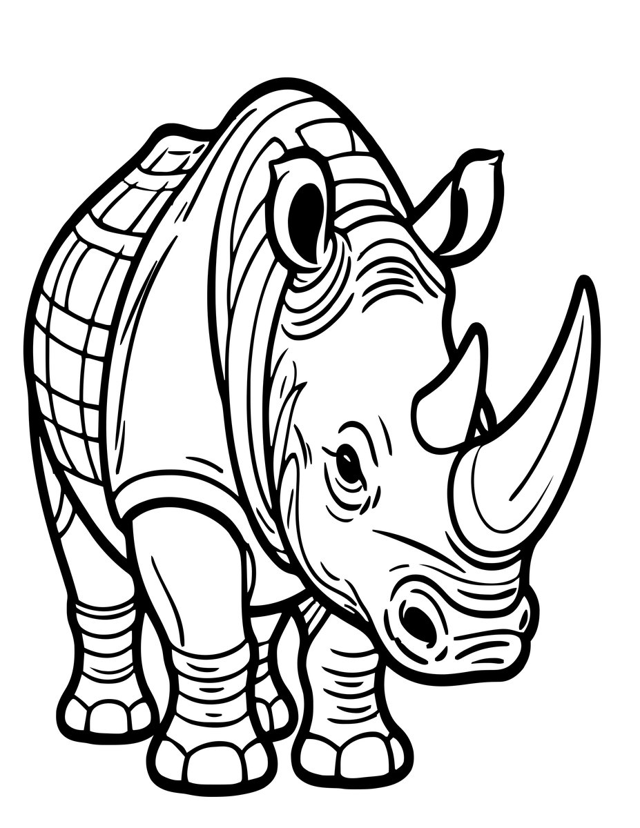 Rhinoceros - free printable coloring page