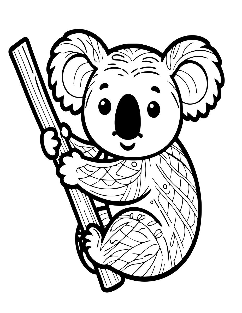 Koala Portrait - free printable coloring page