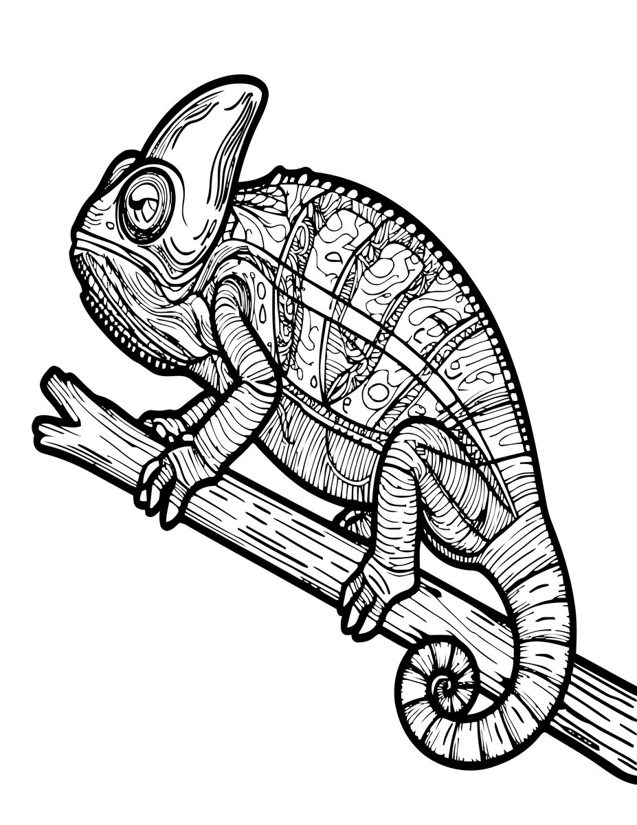 Chameleon - free printable coloring page
