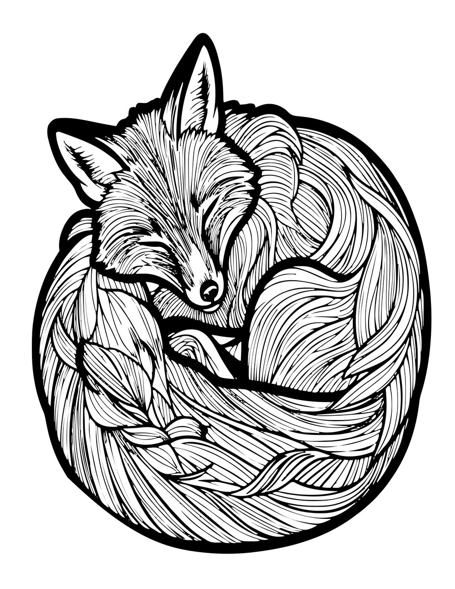 Red Fox - free printable coloring page