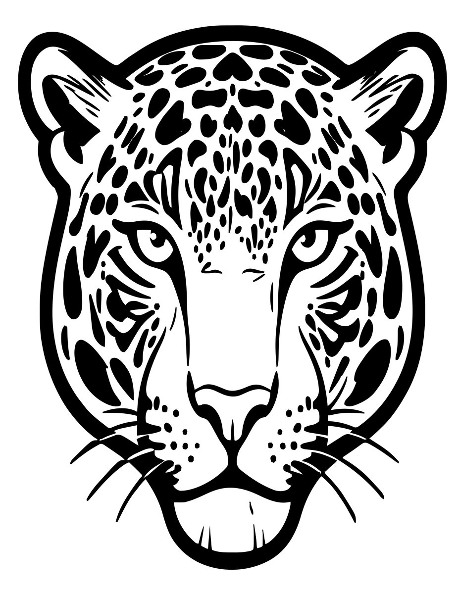 Jaguar Portrait - free printable coloring page