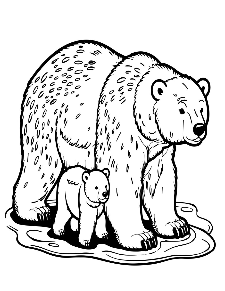Polar Bear - free printable coloring page