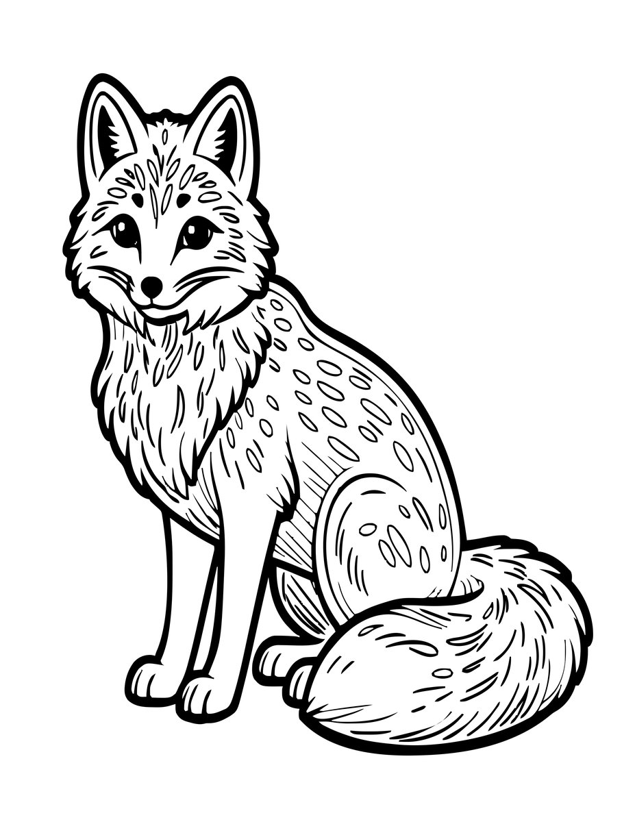 Arctic Fox - free printable coloring page