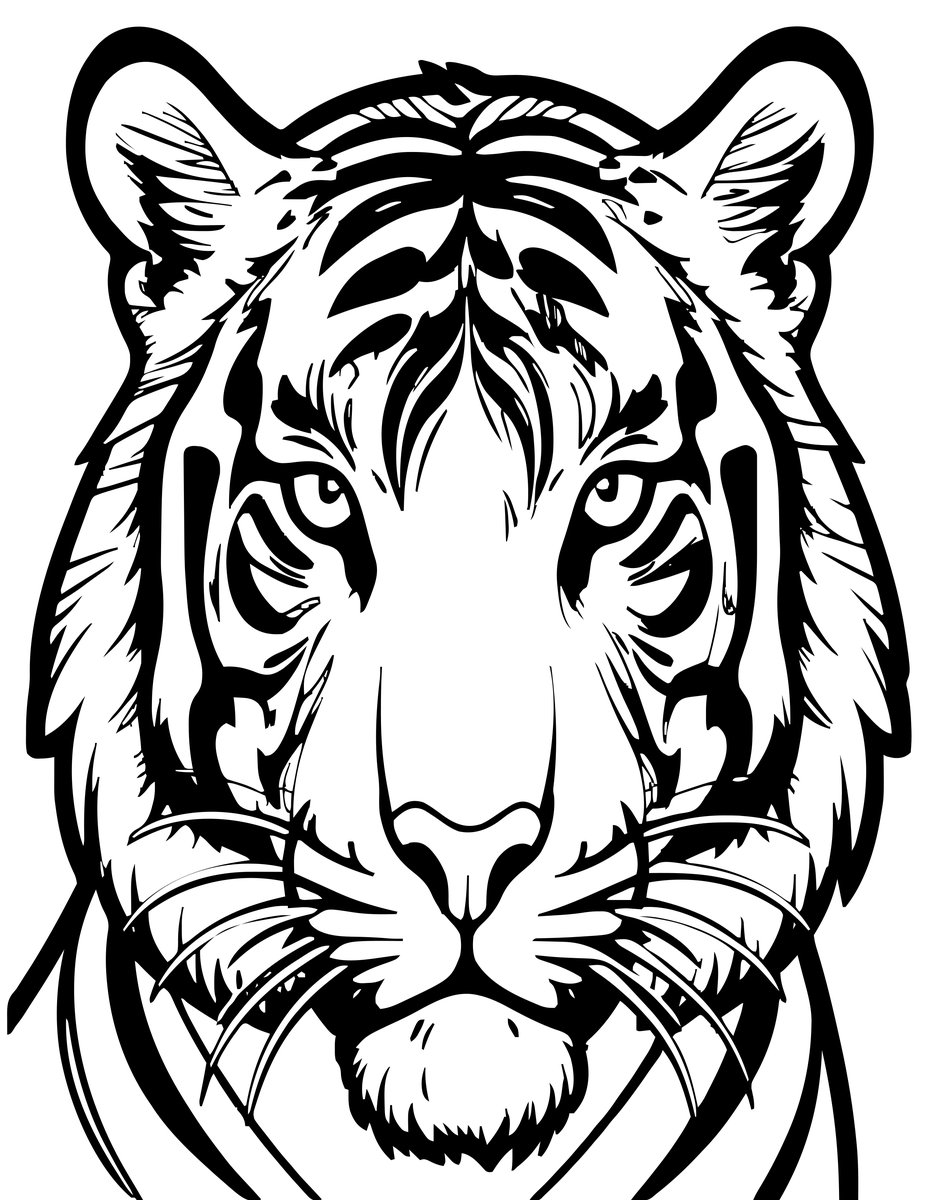 Tiger Face - free printable coloring page
