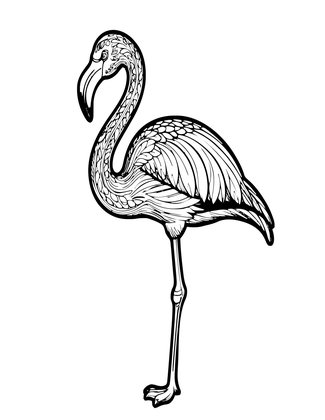 Flamingo - Free printable coloring page
