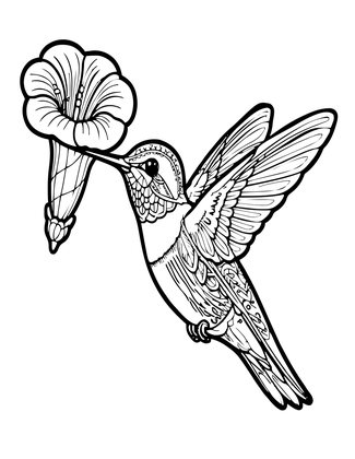 Hummingbird - Free printable coloring page