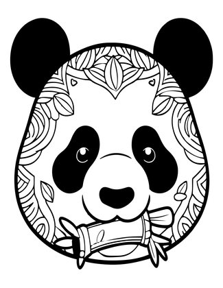 Panda Portrait - Free printable coloring page