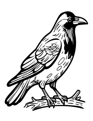 Raven - Free printable coloring page