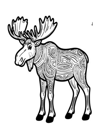 Moose Silhouette - Free printable coloring page