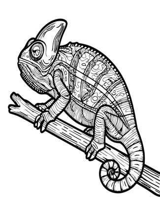 Chameleon - Free printable coloring page