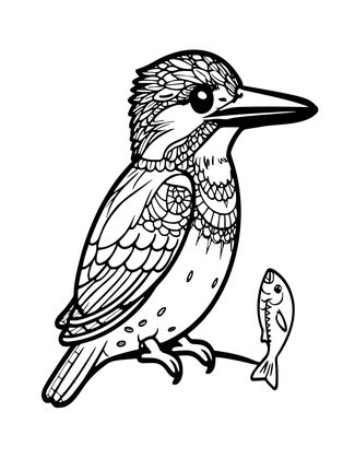 Kingfisher - Free printable coloring page