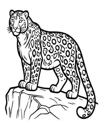 Snow Leopard - Free printable coloring page
