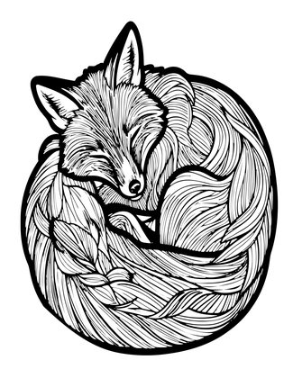 Red Fox - Free printable coloring page