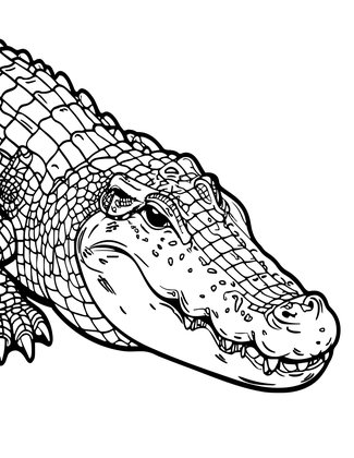 Crocodile Head - Free printable coloring page