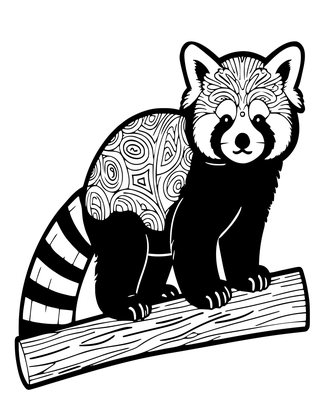 Red Panda - Free printable coloring page