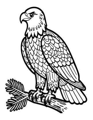 Bald Eagle Full - Free printable coloring page