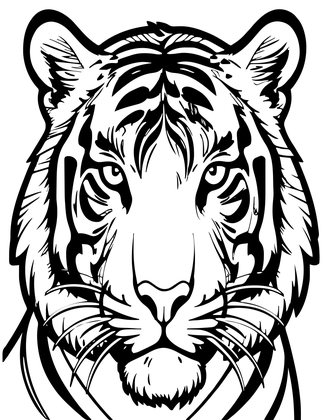 Tiger Face - Free printable coloring page