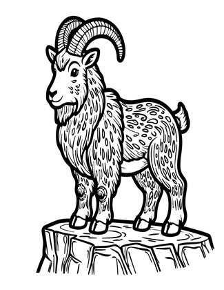 Mountain Goat - Free printable coloring page
