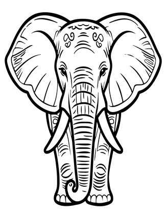 Elephant Detail - Free printable coloring page