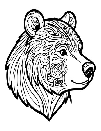 Bear Profile - Free printable coloring page