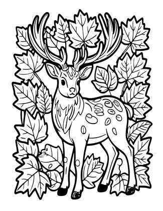 Deer Antlers - Free printable coloring page