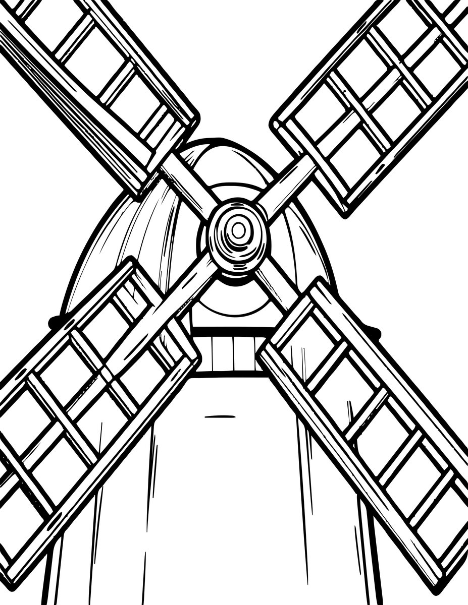 Windmill Sails Detail - free printable coloring page