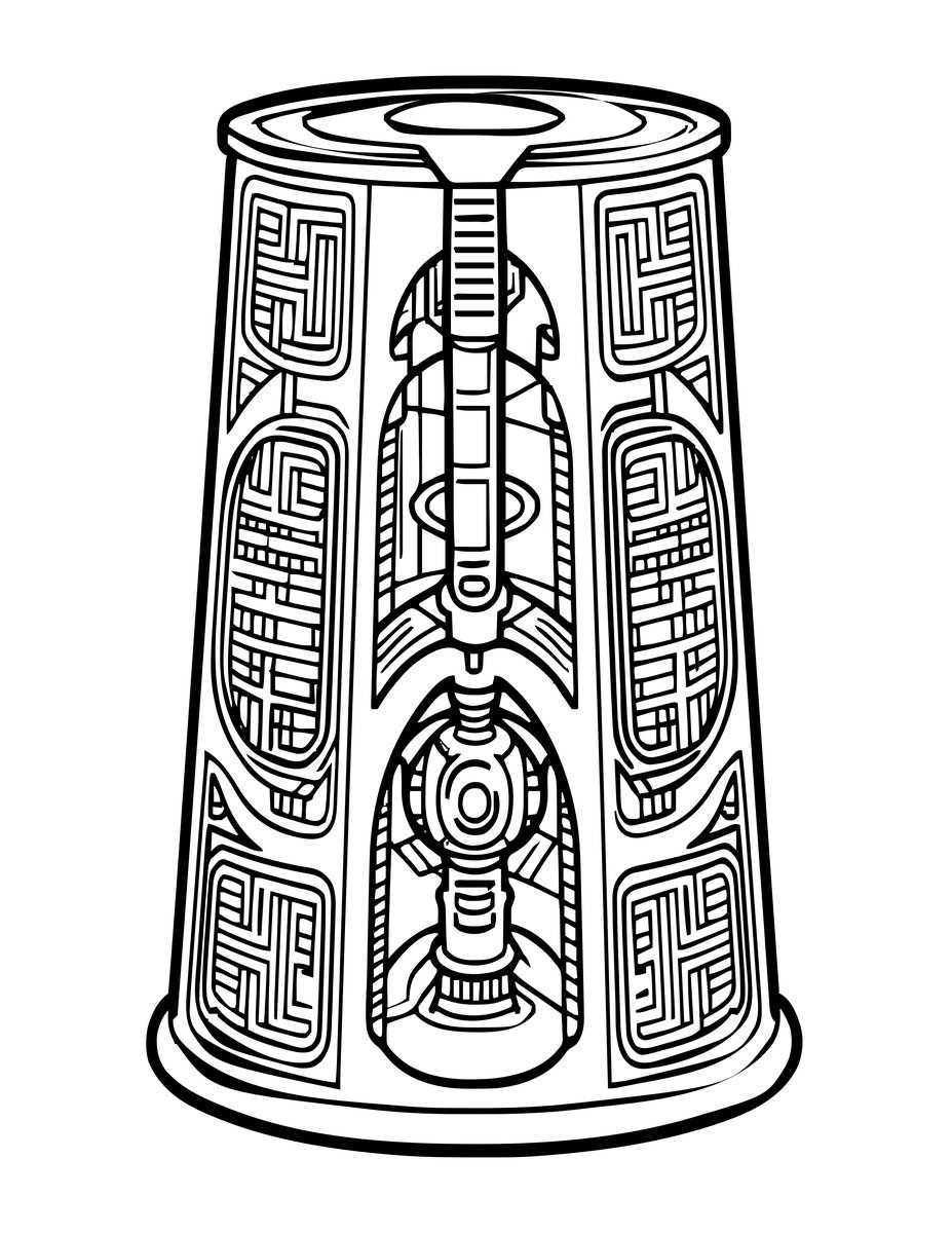 Hollow Post Mill - free printable coloring page