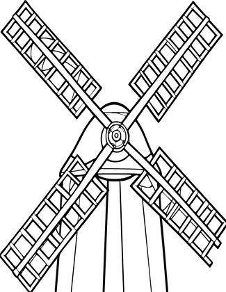 Windmill Fan Tail - Free printable coloring page