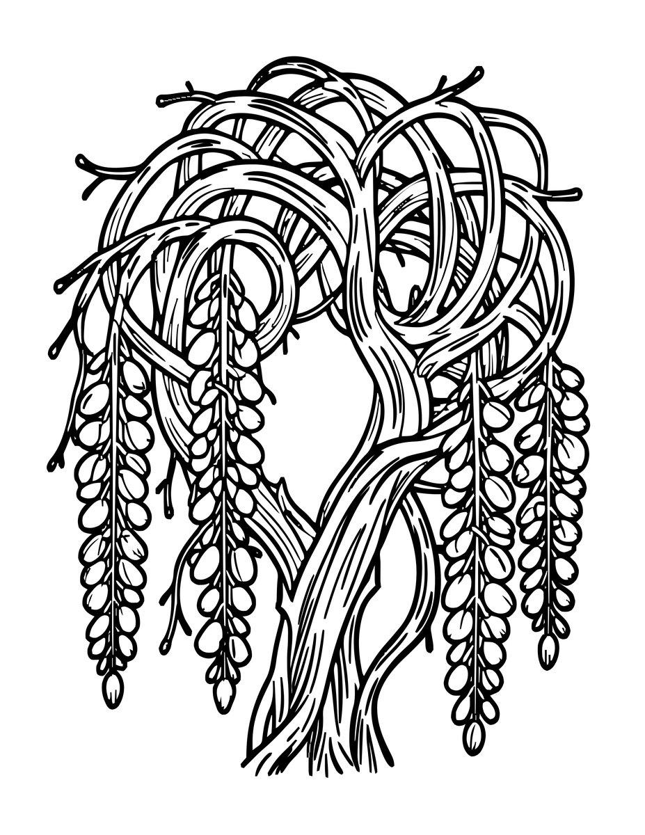 Bare Winter - free printable coloring page