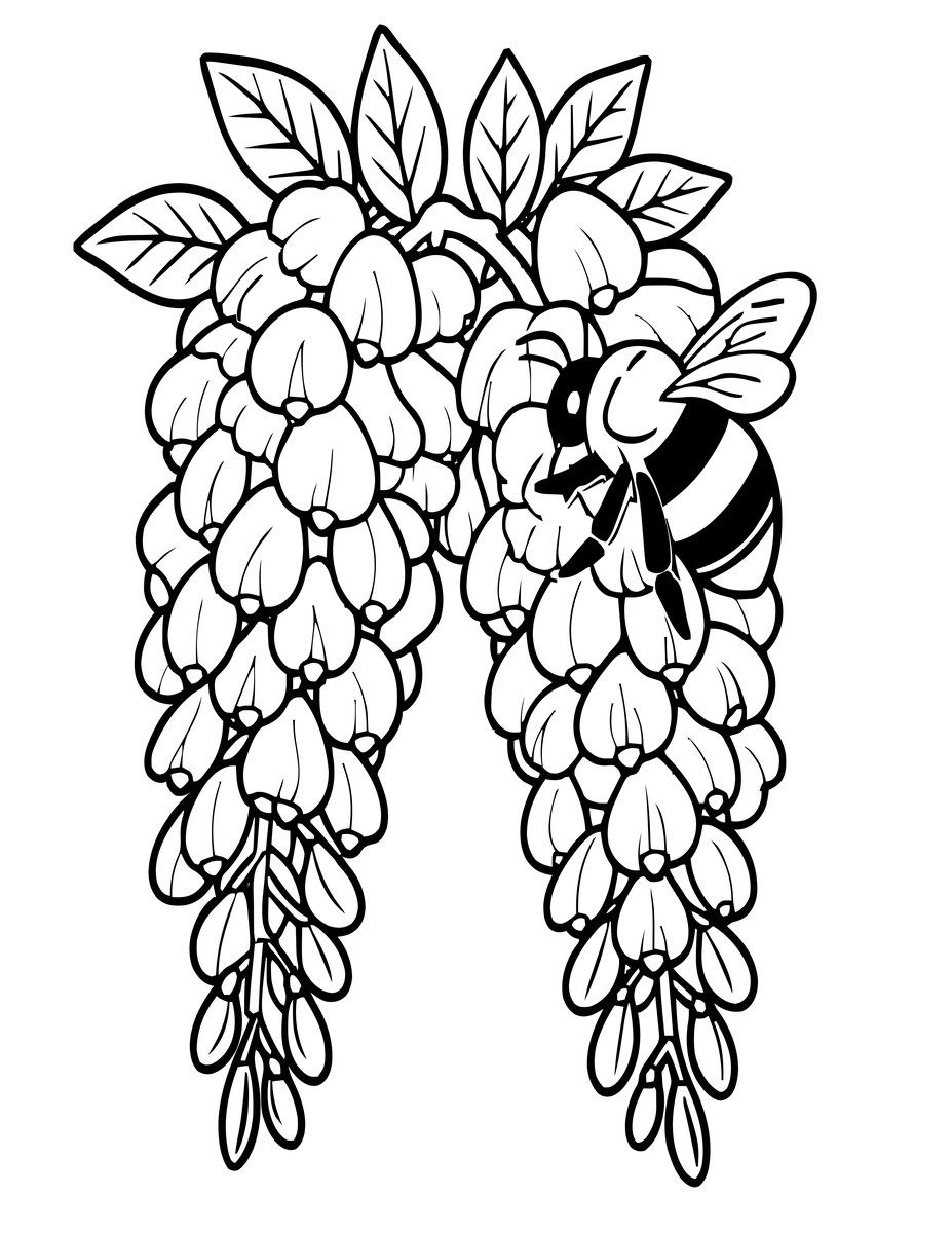 Bee Visitor - free printable coloring page