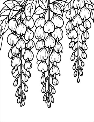 Rain on Blooms - Free printable coloring page