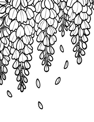 Petal Fall - Free printable coloring page