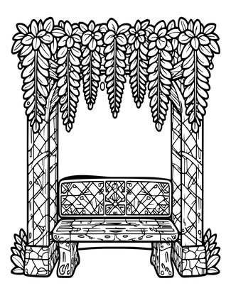 Garden Bench - Free printable coloring page