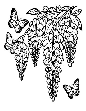 Butterfly Garden - Free printable coloring page