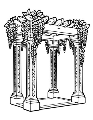 Pergola View - Free printable coloring page