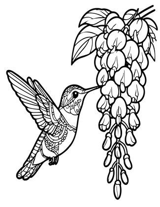 Hummingbird - Free printable coloring page