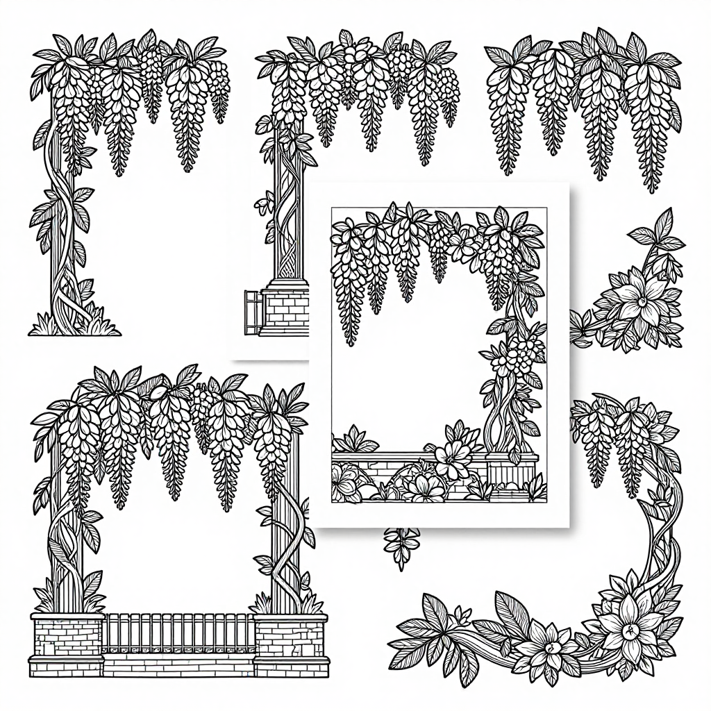 Wisteria Vines coloring pages collection - 30 free printable pages